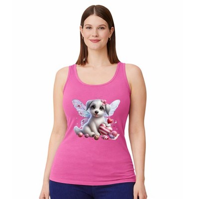 Fairy Puppy Damen Trägershirt Tank Top Hundeliebhaber Valentinstag Geschenk für sie