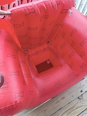 NEW Vintage Red Budweiser Huge Inflatable Cooler Chair Sofa 1990s