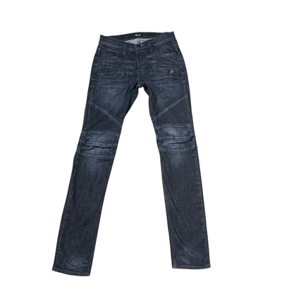 Hudson Jeans Mens 28 Blinder Biker Denim Moto Ribbed Panels Skinny