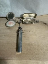 Germany Silver, Antique Silver Double Sovereign Case, Face Powder And Cheroot H