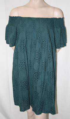 J.O.A. Just One Answer Anthropologie Eyelet Off Shoulder Swing Dress Size XL NEW
