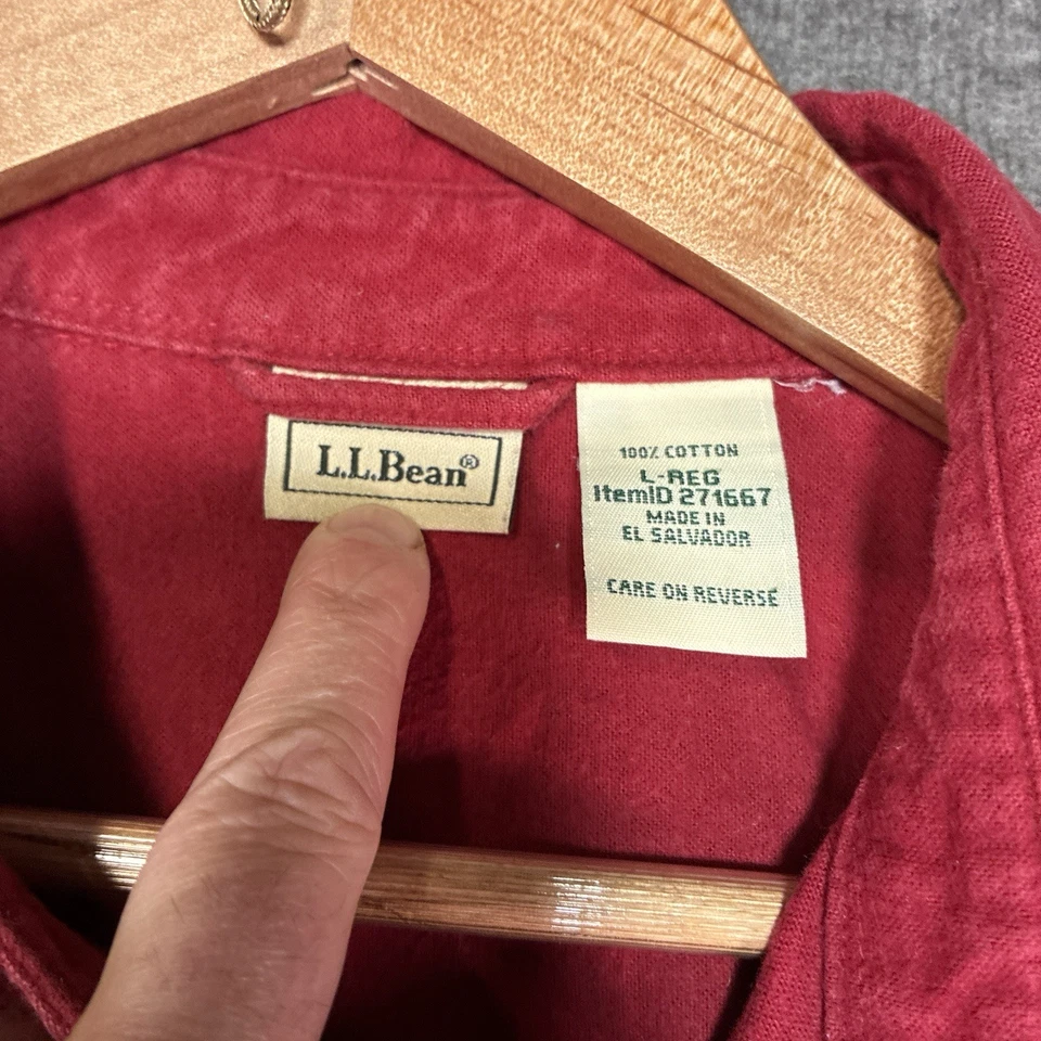 复古 LL Bean Chamois 布衬衫女式 SZ 20 XL 红色 80 年代法兰绒工作服美国 — 第 2/4 张图片