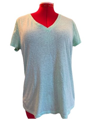 Mossimo Women s T Shirt XL V Neck Short Sleeves Light Green