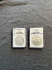 2006-W 2007-W NGC MS-69 Burnished American silver Eagles 2 “ Uncirculated “ASE’s
