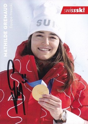 Mathilde GREMAUD - Schweiz, Gold Olympia 2026 Ski alpin, Original-Autogramm!