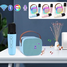Mini Karaoke Machine Portable Karaoke Bluetooth Speaker w/ Wireless Mic Kids
