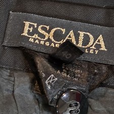 Vintage ESCADA MARGARETHA LEY Women's 40 Black Wool Skirt Knee Length Vented