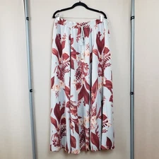 Melrose And Market Maxi Skirt Sz 1X  Tropical Floral Canna Lily Beach Resort 