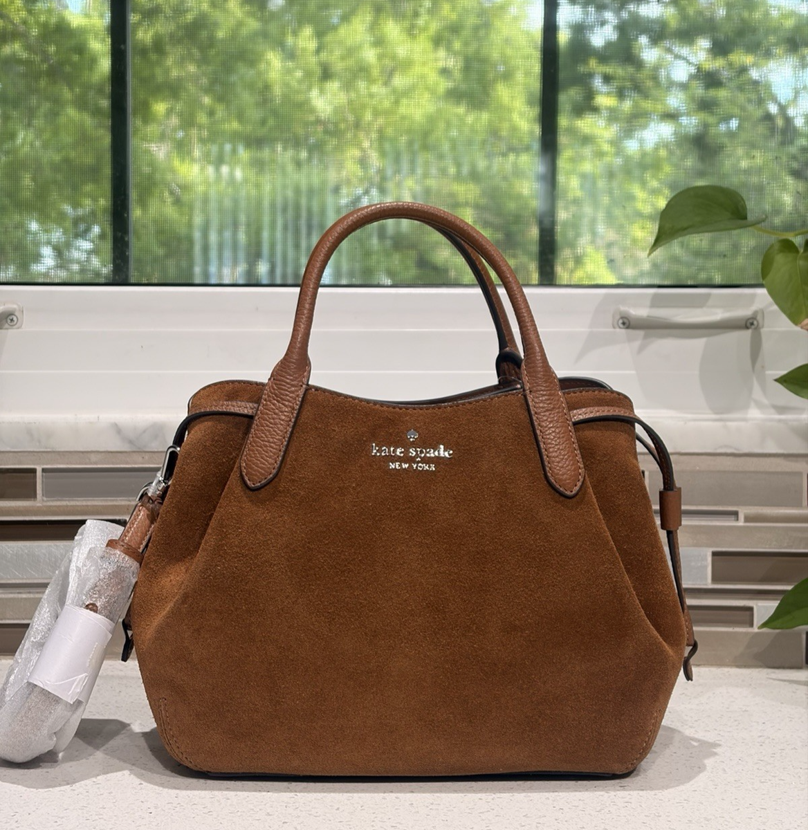 KATE SPADE DUMPLING SMALL SATCHEL CROSSBODY BAG HOBO GINGER BROWN