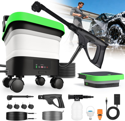 #ad Cordless Pressure Washer Portable Pressure Washers with 3.5Gal Tank7 Adiustabl $196.99