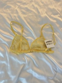La Perla Malizia  Sheer Mesh Floral Lace Bralette Bra Wireless Hook & Eye 34B