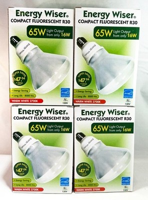 LOT OF 4 / Fluorescent Light 511414 ENERGY WISER -R30-65W/120V/750 Lumens NEW