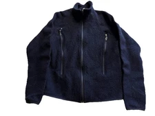 IBEX Womens 100% New Wool Heavy Full Zip Jacket Coat Navy THICK Sz Large