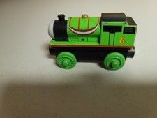Thomas Wooden Railway Train Percy with Streamers Good Condition