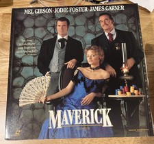 Maverick 1994 Laserdisc Widescreen Mel Gibson Jodi Foster James Garner LD