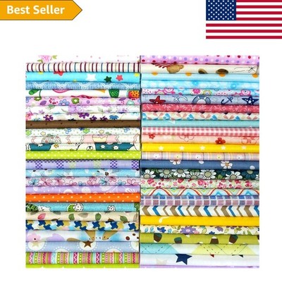 50pcs 10x10 Inches Cotton Quilting Fabric -  Precut Fat Quarter Bundles