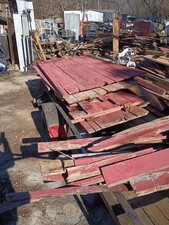 Reclaimed Red painted barnwood Boards Lumber Reclaimed