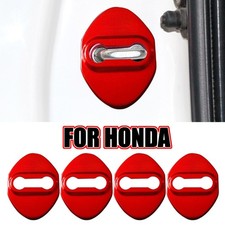 Red Stainless Steel Car Door Striker Cover Lock Buckle Cap For Mugen For Honda