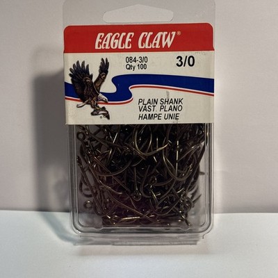 Eagle Claw Plain Shank Fish Hooks 084-3/0 Bronze 100ct