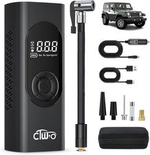 Tire Inflator Portable Air Compressor, Accurate LCD Pressure Display for Car, Bi