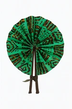 Ankara Hand Fan-Traditional African Print Folding Fan for Weddings, Parties Gift