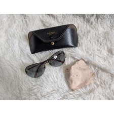 kate spade Black And Brown Tortoise Shell Metal Aviator Sunglasses with Case