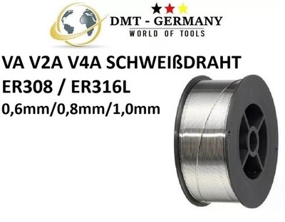 VA / V2A /V4A E308 / ER316L EDELSTAHL SCHWEIßDRAHT - 0,6/0,8/1,0mm  MIG/MAG INOX