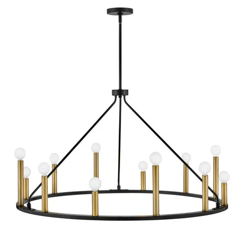 Lark 83159 Lazlo 12 Light 38"W Ring Chandelier - Black - Picture 1 of 9