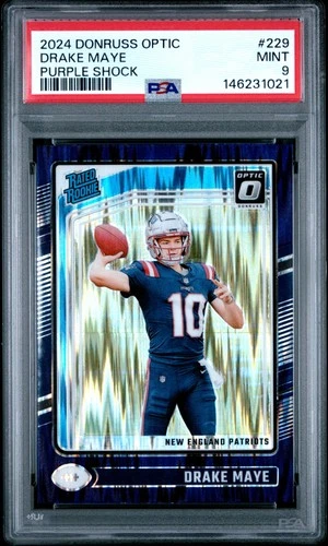 2024 PANINI DONRUSS OPTIC PURPLE SHOCK #229 DRAKE MAYE ROOKIE RC PSA 9