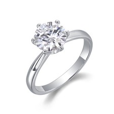 1/2Ct Round Moissanite Wedding Engagement Ring Real 925 Sterling Silver Women