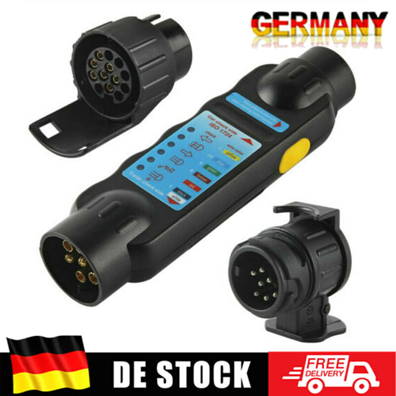 Berger + Schröter Beleuchtungstester - Prüft 7/13 Polige Anhängerstecker, Mit LED-Anzeige