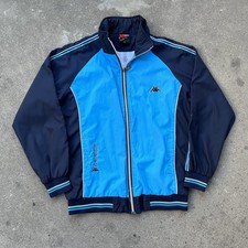 Vintage Women Kappa Sport Track Jacket 2xl Blue 90s 00s Soccer Full Zip Two Tone