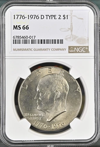 1776-1976-D $1 Type2 Eisenhower  Dollar NGC MS66  6785460-017