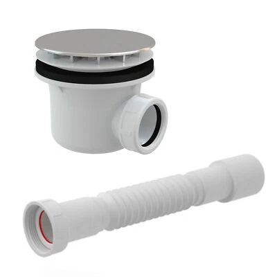 ALCAPLAST Duschwanne Ablauf 90mm Ablaufgarnitur chrom Siphon Ablauf flach 84mm Duschtasse