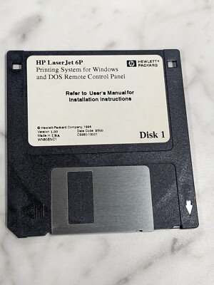 INSTALLATION DISK 3.5'' HP LaserJet 6P Mono Printer SYSTEM WINDOWS DOS V1.00 1996