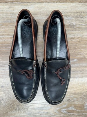 Cole Haan Black/Brown Leather Moc Loafers Men display picture 1