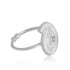 Pearl Gemstone Cocktail Spiral Shell White Ring 925 Sterling Silver Jewelry