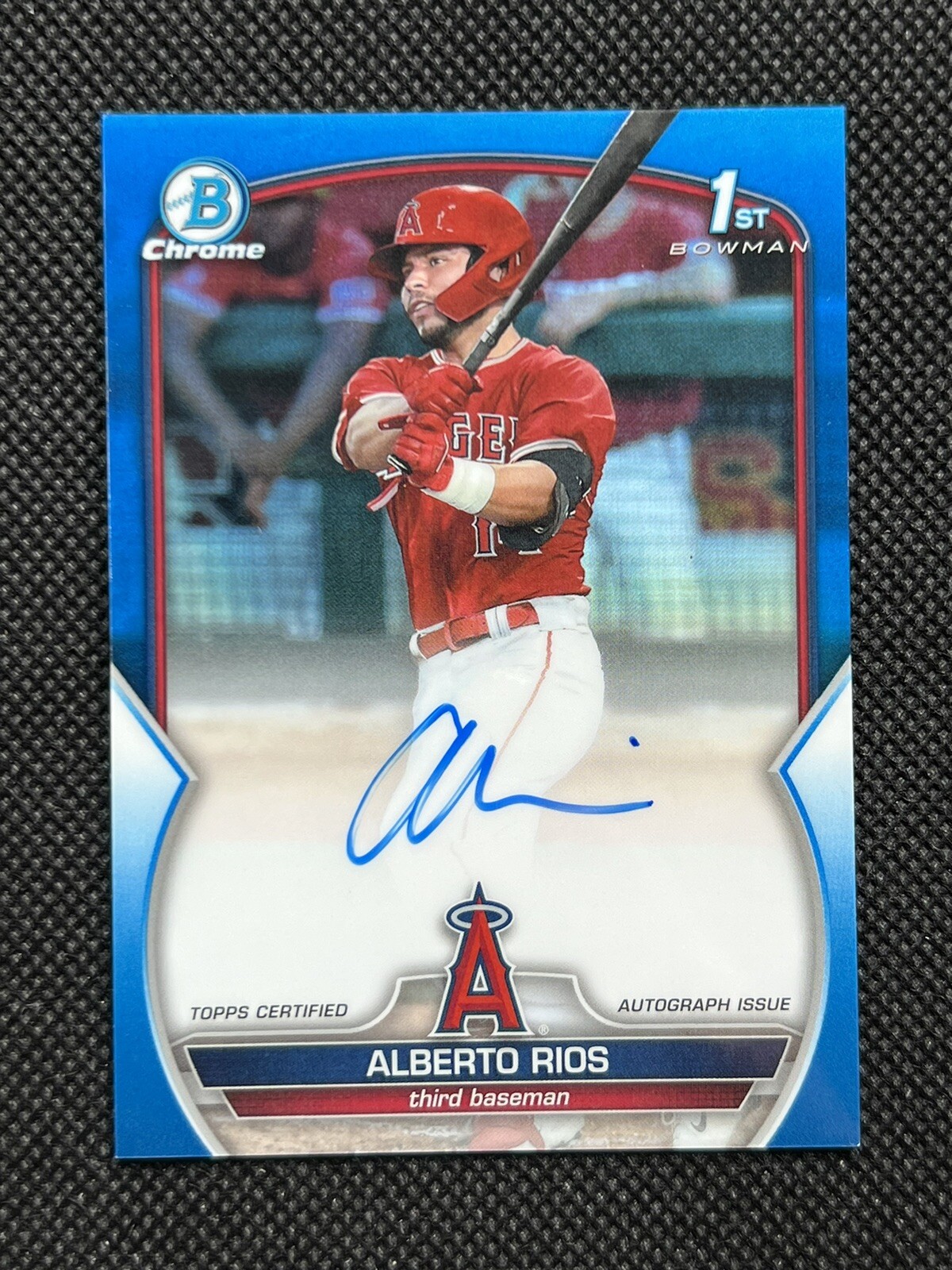 2023 Bowman Draft Chrome 1st ALBERTO RIOS Blue Refractor Autograph Auto /150 Sp