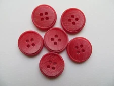 1970 Vintage Sm 4-Hole Rimmed Faded Reddish Pink Shirt Blouse Craft Buttons-18mm