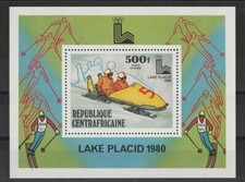 9230 Central Africa Olympics Lake Placid 1980 Block 68 A MNH