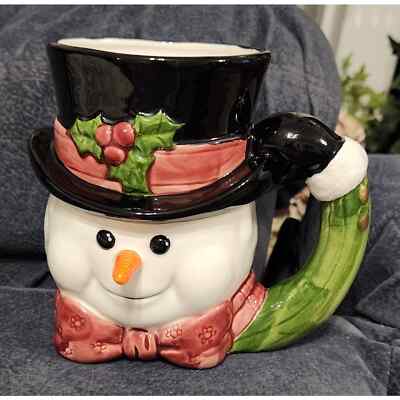 Mug Coffee Cup Fitz and Floyd Omnibus 1991 Snow Gentleman 5.25in EUC Vintage 
