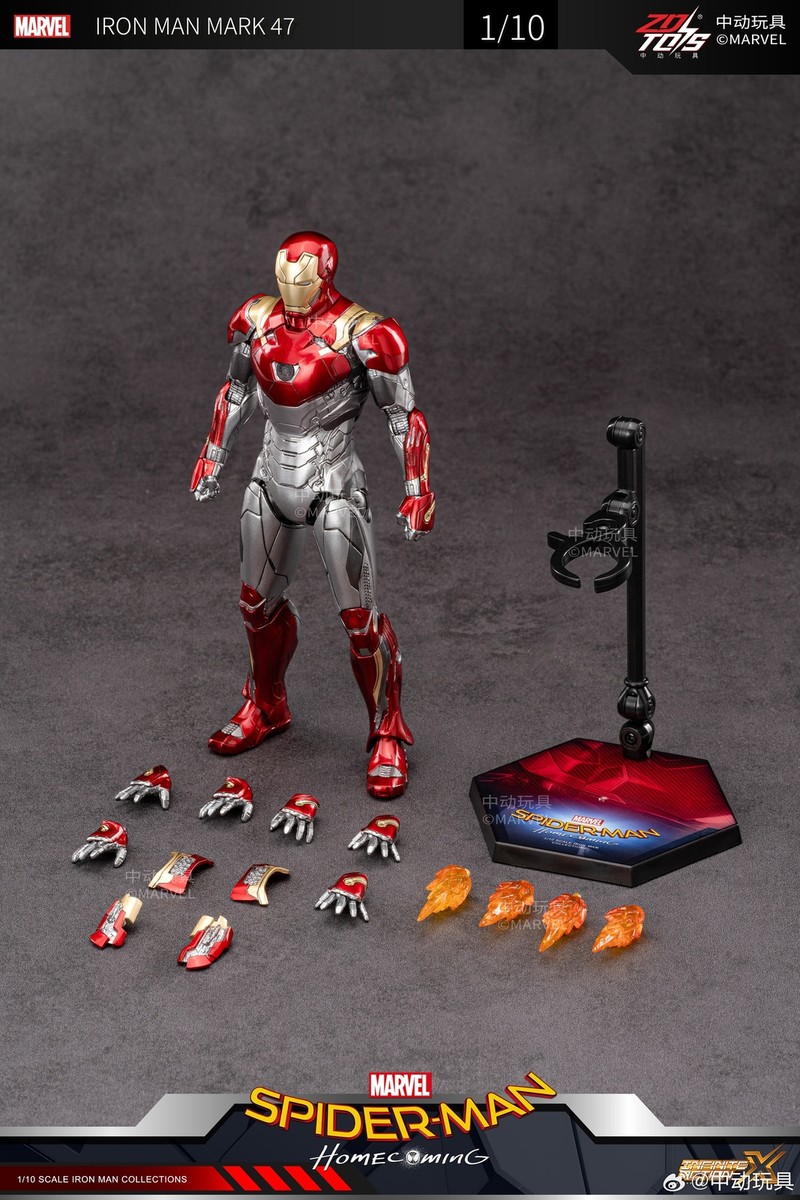 ZD Toys Marvel Avengers 1/10 Iron Man MK47 Action Figure Set | eBay