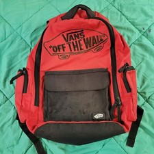 Vans Off The Wall Unisex Red Backpack School Work Casual Travel Bag