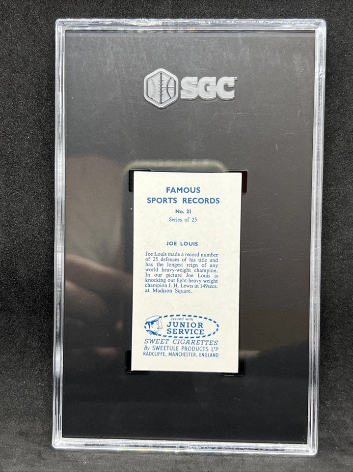 1957 Sweetule Products #21 Joe Louis Blue Back SGC 8 NM-MT+ POP 1! 🔥None Higher - Image 3 of 3