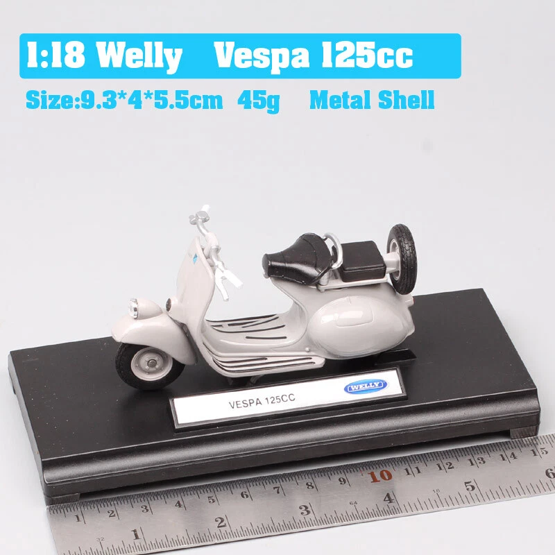 1:18 Scale Welly Old 1953 VESPA 125CC Scooter Bike Motorcycle Diecast Toy Model - Image 2 of 4