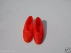 Vintage Francie Doll Clothes Shoes Orange Buckle Flats Orange Zip Sears #1548