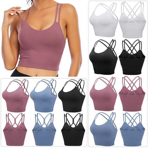 Womens Longline Sports Bra Yoga Camisole