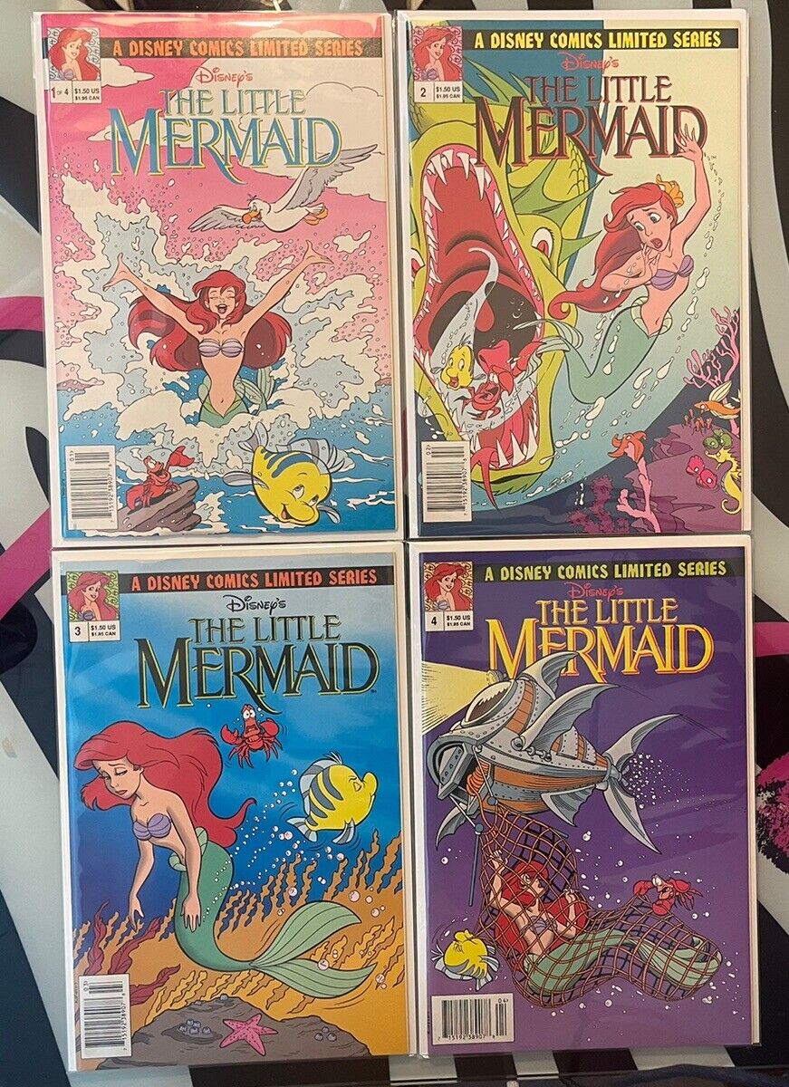 Disney’s The Little Mermaid  #s 1 2 3 4 (1992 Disney Productions) NEWSSTANDS