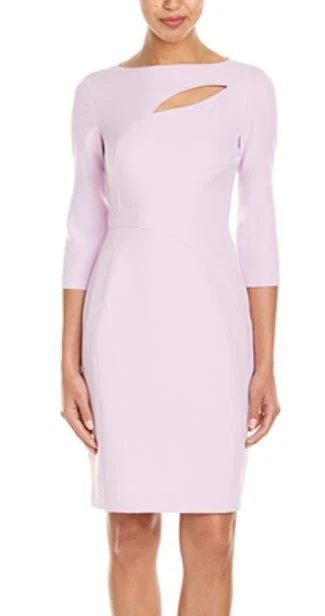Anne Klein Crocus Lilac Purple Stretch Crepe Sheath Dress MSRP 128