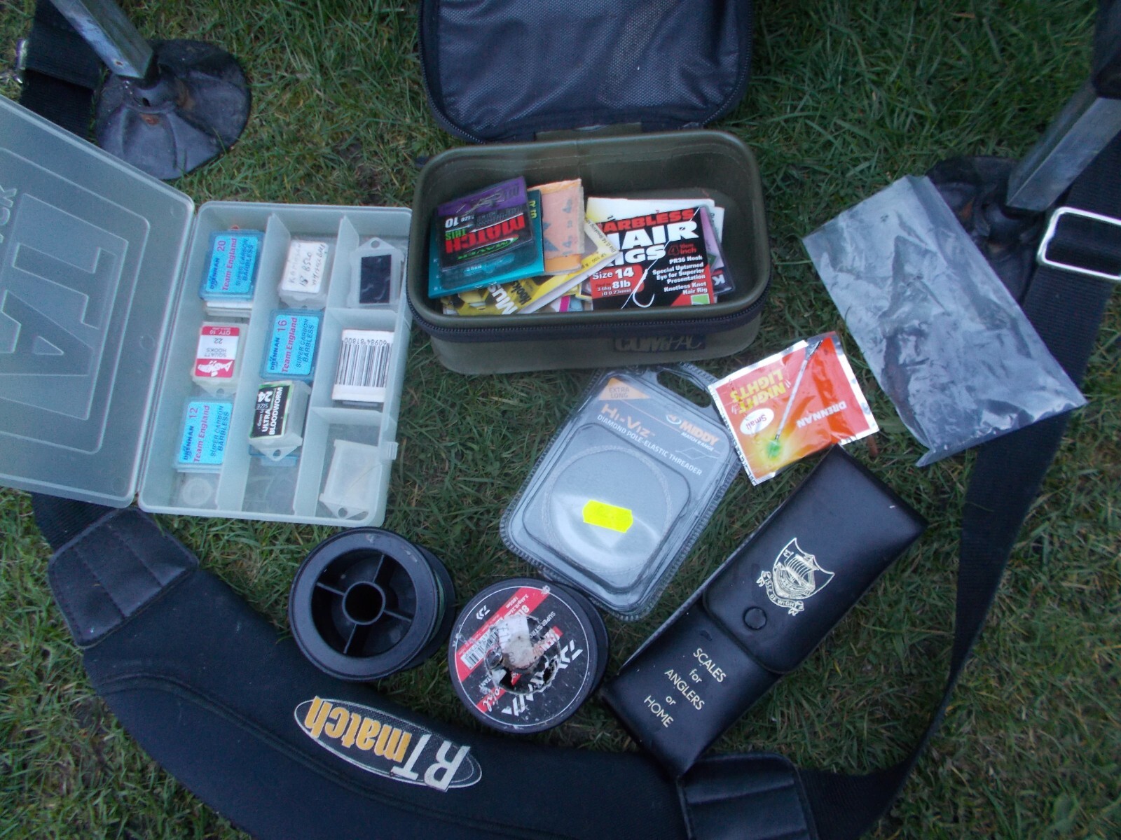 Full match pole fishing set up rods reels tackle seat nets etc FISHING